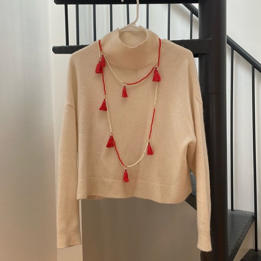 Roberta Roller Rabbit Women's Beaded Tassel Wrap Necklace Pink Coral Gold